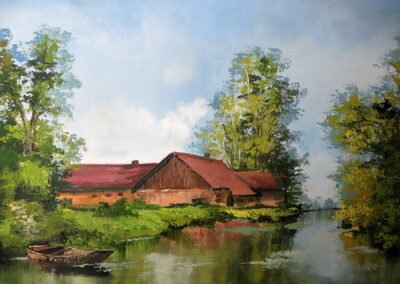 Renate Winkler. Lehde.2021.Öl/Lw. 50 x 70 cm